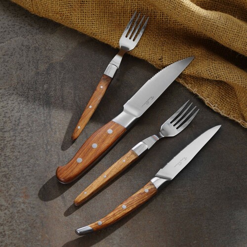Product photo Steak fork 210mm, set of 6 in giftbox,  ROSE WOOD 2